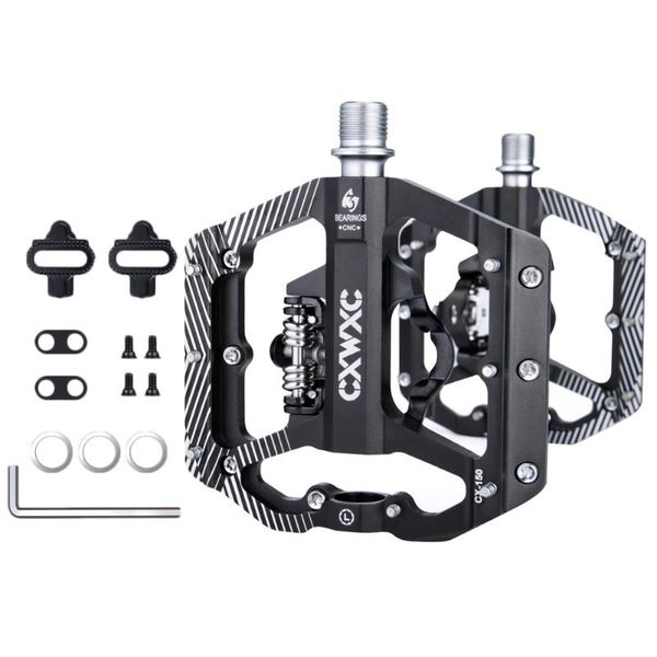 bike pedals 2 in 1 bicycle lock pedal with cleat for spd system mtb road aluminum anti-slip sealed bearing cycling accessories
bike pedals 2 in 1 bicycle lock pedal with cleat for spd system mtb road aluminum anti-slip sealed bearing cycling accessories