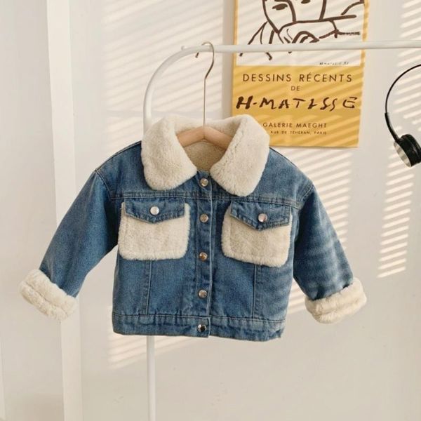 jackets children's plush thick denim jacket 2021 winter girls korean version of faux fur, Blue;gray
jackets children's plush thick denim jacket 2021 winter girls korean version of faux fur, Blue;gray