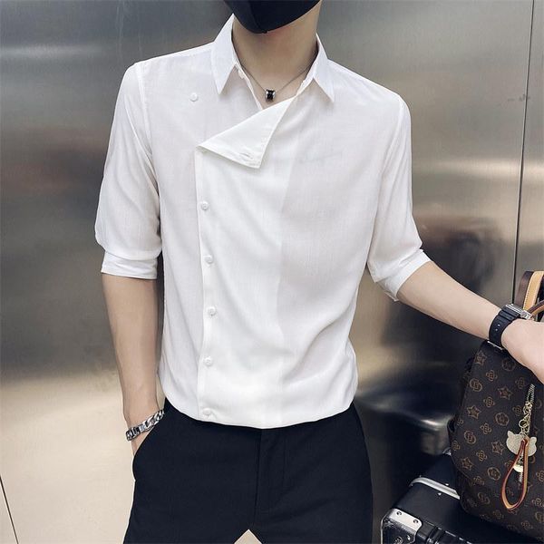 men's casual shirts plus size 4xl- summer fashion partial placket vertical stripes shirt men clothing 2021 slim fit tuxedo dress, White;black
men's casual shirts plus size 4xl- summer fashion partial placket vertical stripes shirt men clothing 2021 slim fit tuxedo dress, White;black