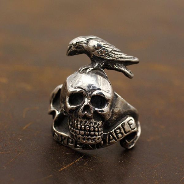 cluster rings gothic men's dark crow skull ring vintage 316l stainless steel biker cool male punk hip hop jewelry drop store, Golden;silver
cluster rings gothic men's dark crow skull ring vintage 316l stainless steel biker cool male punk hip hop jewelry drop store, Golden;silver