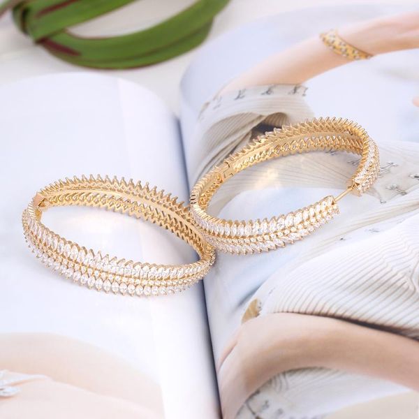 hoop & huggie tirim luxurious hyperbole big earrings for women cubic zircon banquet nigeria party trend jewelry wedding prom anniversary, Golden;silver
hoop & huggie tirim luxurious hyperbole big earrings for women cubic zircon banquet nigeria party trend jewelry wedding prom anniversary, Golden;silver