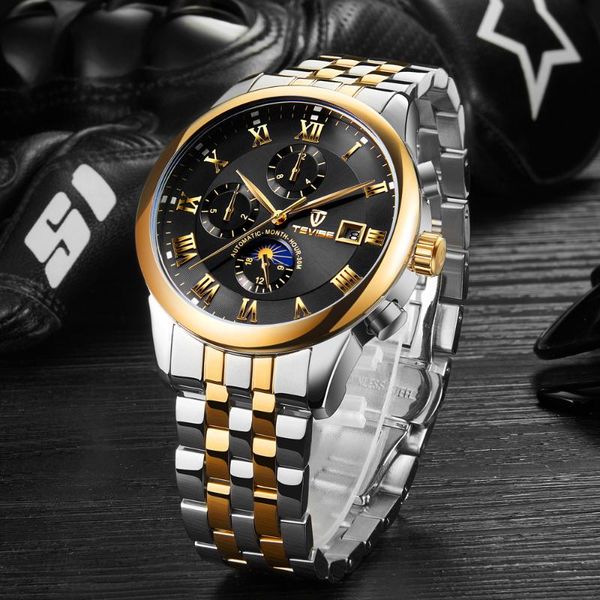 automatic mechanical watch waterproof men watches luminous stainless steel relogio masculino wristwatches, Slivery;brown
automatic mechanical watch waterproof men watches luminous stainless steel relogio masculino wristwatches, Slivery;brown