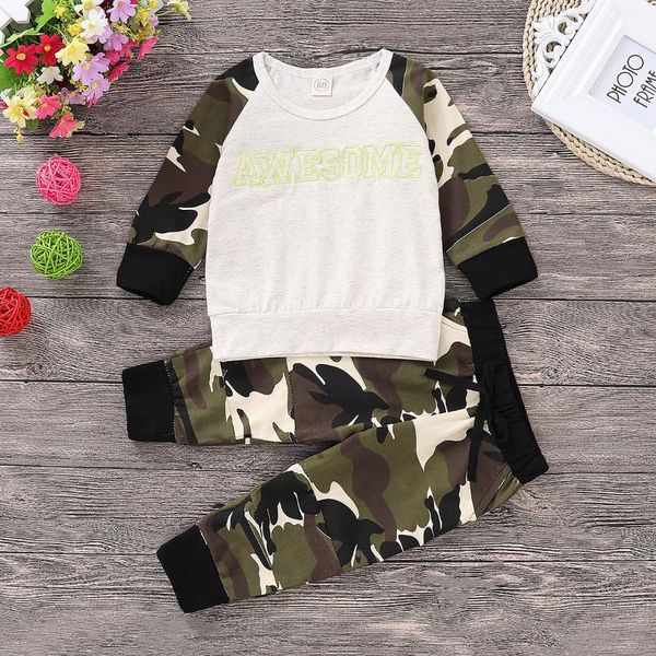 clothing sets 0-2t male baby boutique suit long-sleeved trousers camouflage letters casual two-piece, White
clothing sets 0-2t male baby boutique suit long-sleeved trousers camouflage letters casual two-piece, White