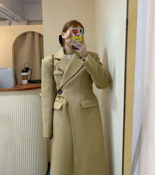 women's wool & blends chic women long coats female loose casual single button irregular 2021 autumn winter jackets office trench outerw, Black
women's wool & blends chic women long coats female loose casual single button irregular 2021 autumn winter jackets office trench outerw, Black