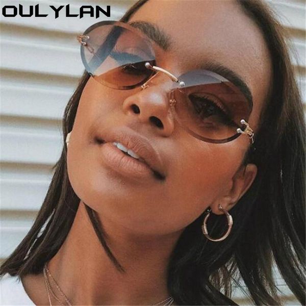 sunglasses oulylan women's rimless fashion trimming oval sun glasses ladies classic metal retro gradient blue pink eyewear uv400, White;black
sunglasses oulylan women's rimless fashion trimming oval sun glasses ladies classic metal retro gradient blue pink eyewear uv400, White;black