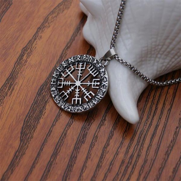 pendant necklaces heat-viking accessories loon lettered rune vegvisir compass stainless steel, Silver
pendant necklaces heat-viking accessories loon lettered rune vegvisir compass stainless steel, Silver