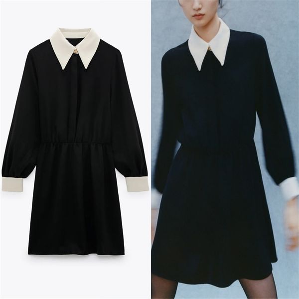 combination mini dress women long balloon sleeve black office dresses woman waist elastic front metal button vestidos 210524, Black;gray
combination mini dress women long balloon sleeve black office dresses woman waist elastic front metal button vestidos 210524, Black;gray
