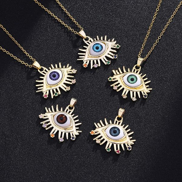 pendant necklaces european and american evil eye couple temperament copper dripping necklace, Silver
pendant necklaces european and american evil eye couple temperament copper dripping necklace, Silver