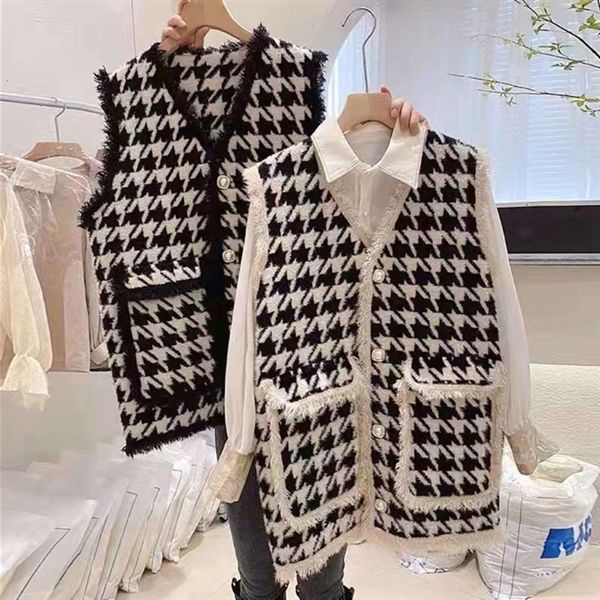 qianniao vest coat women's spring autumn loose thickened medium long knitted with tide outside, White
qianniao vest coat women's spring autumn loose thickened medium long knitted with tide outside, White