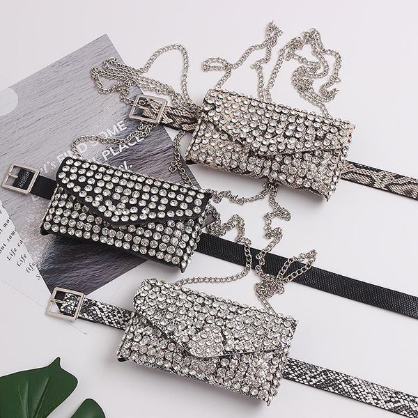full rhinestone women phone waist bags detachable pu leather waist belt serpentine chain crossbody shoulder bag pack
full rhinestone women phone waist bags detachable pu leather waist belt serpentine chain crossbody shoulder bag pack
