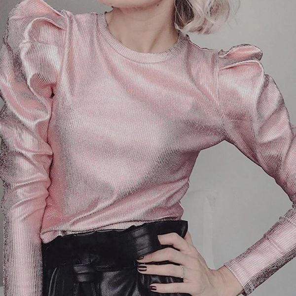 punk style velvet solid women's shiny blouse puff sleeve o-neck long slim female blouses 2021 spring lady clothes & shirts, White
punk style velvet solid women's shiny blouse puff sleeve o-neck long slim female blouses 2021 spring lady clothes & shirts, White