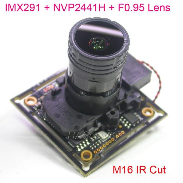 f0.95 lens + m16 irc ahd-h (1080p) / cvbs 1/2.8" sony starvis imx291 cmos nvp2441 cctv camera pcb board module +osd cable (utc ip camer 
f0.95 lens + m16 irc ahd-h (1080p) / cvbs 1/2.8" sony starvis imx291 cmos nvp2441 cctv camera pcb board module +osd cable (utc ip camer