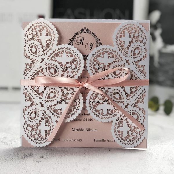 50pcs ivory square laser cut wedding invitations cards with ribbon lace sleeve for quincenera engagement baby shower birthday greeting
50pcs ivory square laser cut wedding invitations cards with ribbon lace sleeve for quincenera engagement baby shower birthday greeting