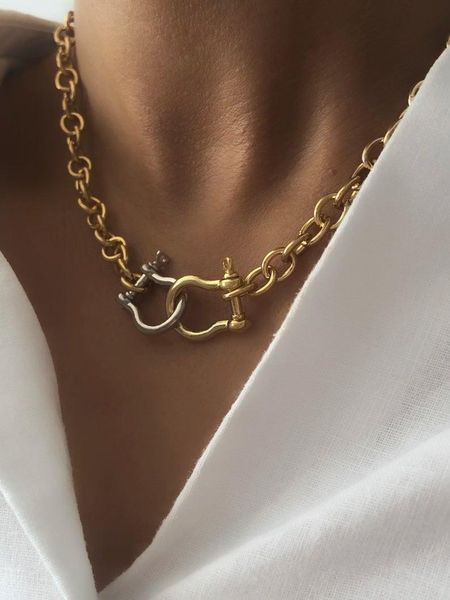 chains chain short necklace women's spiral button punk jewelry charm all-match 2021 personali rock mashup ty christmas gift, Silver
chains chain short necklace women's spiral button punk jewelry charm all-match 2021 personali rock mashup ty christmas gift, Silver