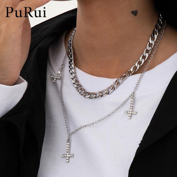 purui 2021 hip hop multilayer necklace stainless steel cross pendant silver color chain for women men jewelry gift chokers, Golden;silver
purui 2021 hip hop multilayer necklace stainless steel cross pendant silver color chain for women men jewelry gift chokers, Golden;silver