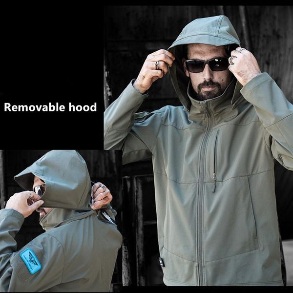 men's jackets haleychan outdoor waterproof soft shell hooded military tactical jacket fashion men cazadora hombre, Black;brown
men's jackets haleychan outdoor waterproof soft shell hooded military tactical jacket fashion men cazadora hombre, Black;brown