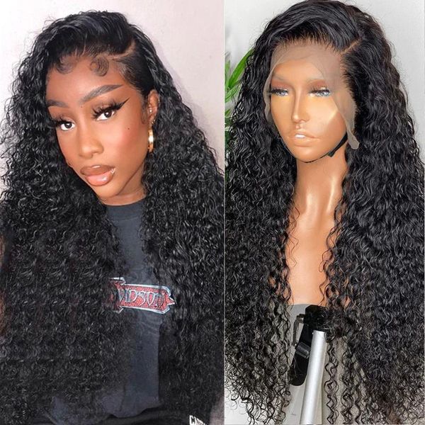 inch glueless deep wave curly 13x4 lace front human hair wigs water black women brazilian frontal wig preplucked, Black;brown
inch glueless deep wave curly 13x4 lace front human hair wigs water black women brazilian frontal wig preplucked, Black;brown