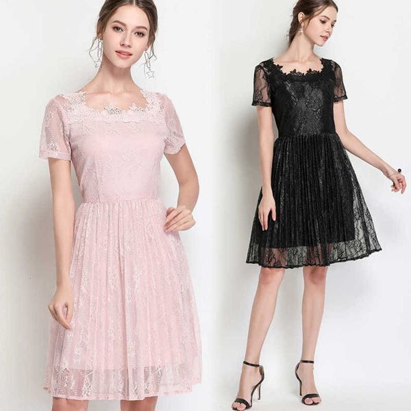 large size women's summer foreign style banquet dress fat mm square neck sweet lace pleated skirt, White;black
large size women's summer foreign style banquet dress fat mm square neck sweet lace pleated skirt, White;black
