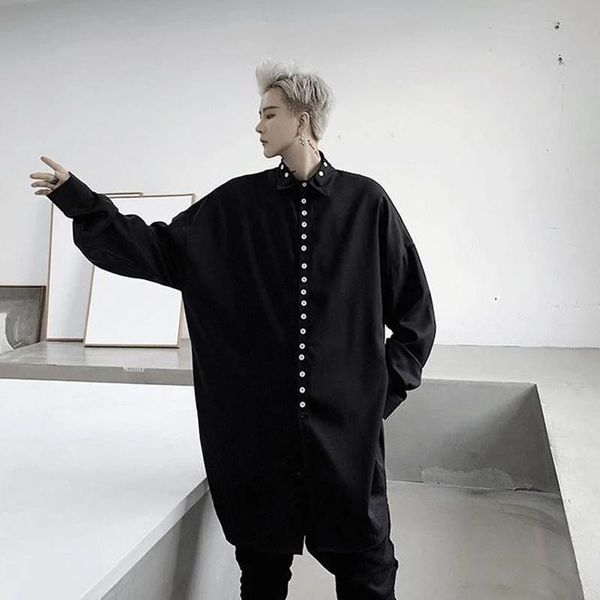 men's casual shirts men multiple buttons long sleeve loose male punk gothic hip hop style shirt, White;black
men's casual shirts men multiple buttons long sleeve loose male punk gothic hip hop style shirt, White;black