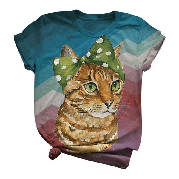 women's t-shirt ostrich fashion women o-neck short sleeve 3d lovely cat animal print casual long, White
women's t-shirt ostrich fashion women o-neck short sleeve 3d lovely cat animal print casual long, White