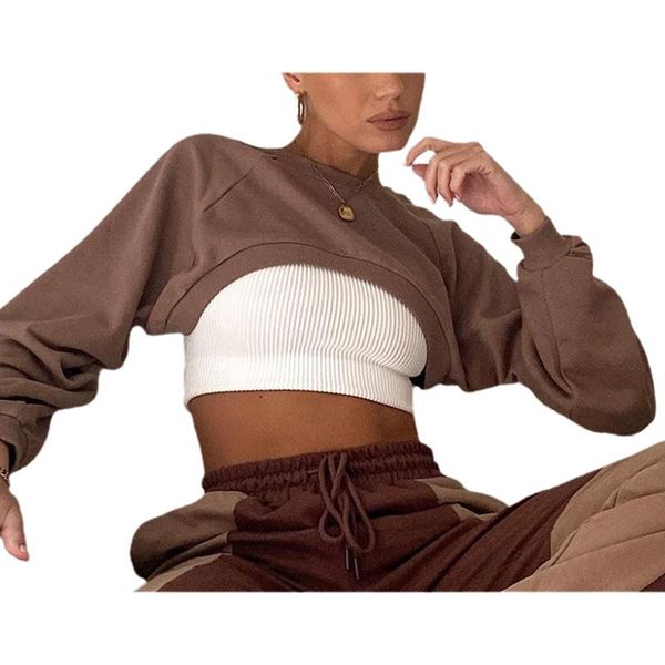 women's hoodies & sweatshirts autumn winter pullover crop short exposed navel long sleeve round neck solid color loose, Black
women's hoodies & sweatshirts autumn winter pullover crop short exposed navel long sleeve round neck solid color loose, Black