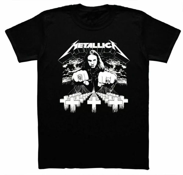 official metallica t shirt cliff burton black classic rock metal band tee em all, White;black
official metallica t shirt cliff burton black classic rock metal band tee em all, White;black