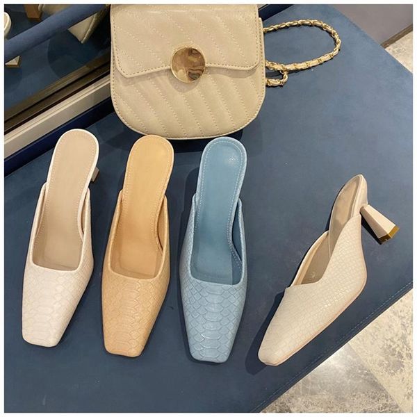 slippers 2021 designer brand women square toe high heel casual shoes stone pattern slip on mules spring outdoor slides, Black
slippers 2021 designer brand women square toe high heel casual shoes stone pattern slip on mules spring outdoor slides, Black