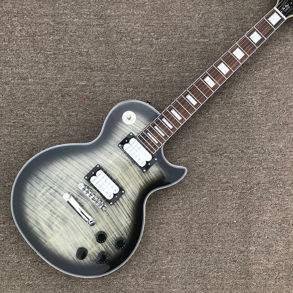 rosewood fingerboard electric guitar, chrome hardware, flame maple solid mahogany body electric guitar
rosewood fingerboard electric guitar, chrome hardware, flame maple solid mahogany body electric guitar