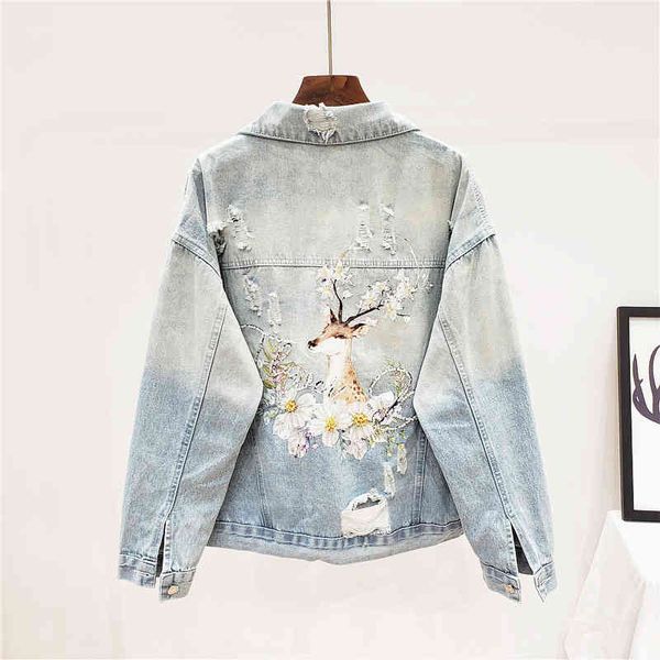 jacket korean fashion beading embroidery pattern holes denim women basic outerwear casual loose short jeans jacket coat female, Black;brown
jacket korean fashion beading embroidery pattern holes denim women basic outerwear casual loose short jeans jacket coat female, Black;brown