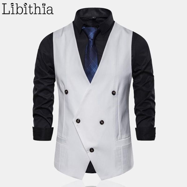 men's vests casual v-neck suit double-breasted sleeveless autumn solid colors white black navy blue grey m-3xl clothes male a129, Black;white
men's vests casual v-neck suit double-breasted sleeveless autumn solid colors white black navy blue grey m-3xl clothes male a129, Black;white