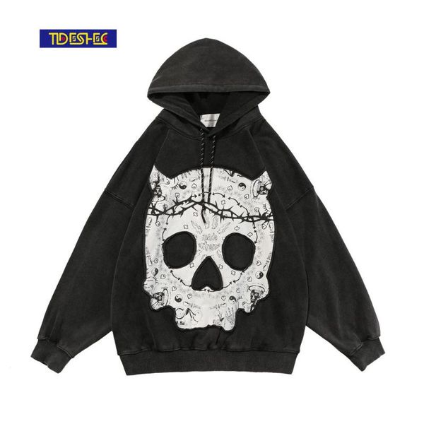 men's sweaters tideshec fashion washed hoodie skull design streetwear harajuku sweatshirt men women hip hop hoodies pullover plus size, White;black
men's sweaters tideshec fashion washed hoodie skull design streetwear harajuku sweatshirt men women hip hop hoodies pullover plus size, White;black