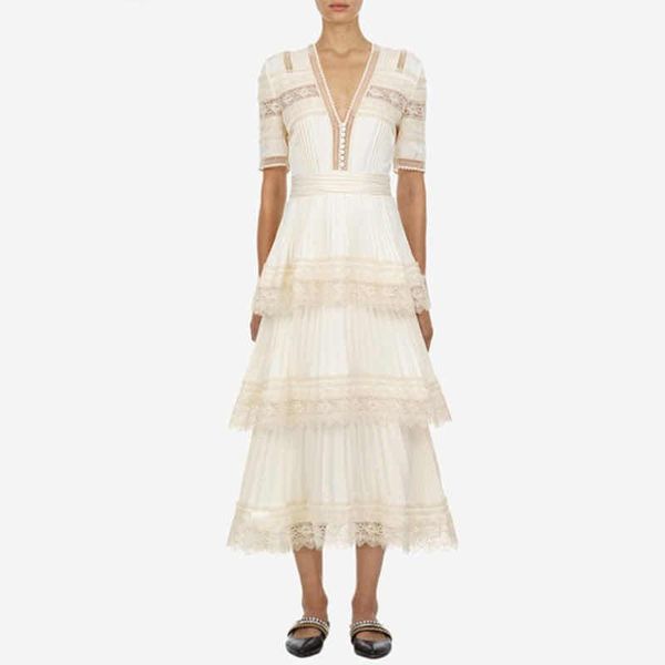 casual dresses fashion runway designer women deep v-neck elegant lace applique white party dress midi vestidos robe femme maxi xxxl, Black;gray
casual dresses fashion runway designer women deep v-neck elegant lace applique white party dress midi vestidos robe femme maxi xxxl, Black;gray