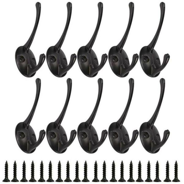 hooks & rails 10 pack heavy duty dual coat wall wals mounted 20 screws retro double hook
hooks & rails 10 pack heavy duty dual coat wall wals mounted 20 screws retro double hook