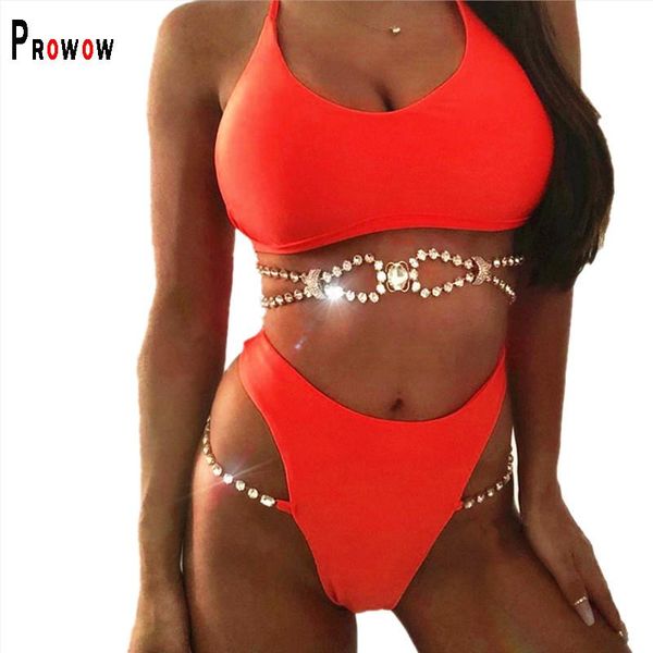 women's swimwear prowow women push up bikini set luxury diamond chain bandage female bathing suits 2021 summer lady beachwear swimsuit, White;black
women's swimwear prowow women push up bikini set luxury diamond chain bandage female bathing suits 2021 summer lady beachwear swimsuit, White;black