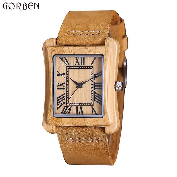 wristwatches minimalist creative wooden watch modern mens rectangle roman dial bamboo leather band nature wood quartz wrist clock gifts, Slivery;brown
wristwatches minimalist creative wooden watch modern mens rectangle roman dial bamboo leather band nature wood quartz wrist clock gifts, Slivery;brown