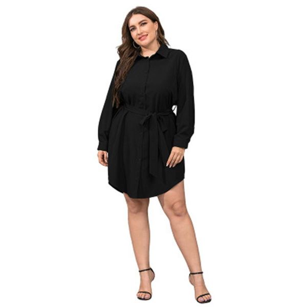 womens solid color dresses fashion trend long sleeve button lapel shirt short skirt designer female autumn belt loose casual plus size dress, Black;gray
womens solid color dresses fashion trend long sleeve button lapel shirt short skirt designer female autumn belt loose casual plus size dress, Black;gray