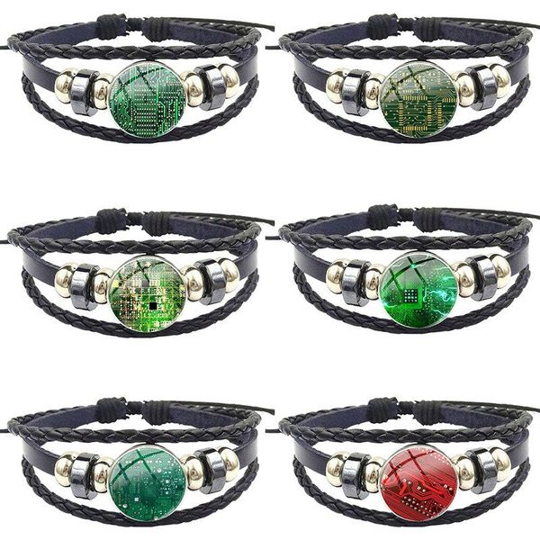 charm bracelets for women men black leather bracelet bangle round glass cabochon friendship gift jewelry designs circuit board, Golden;silver
charm bracelets for women men black leather bracelet bangle round glass cabochon friendship gift jewelry designs circuit board, Golden;silver