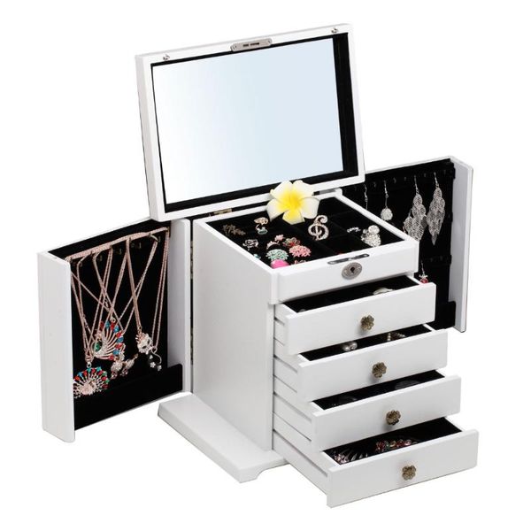 storage boxes & bins large white wooden jewelry box, necklace display stand, brown cabinet, flowers print, mirror keys' box
storage boxes & bins large white wooden jewelry box, necklace display stand, brown cabinet, flowers print, mirror keys' box