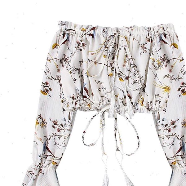 women summer t shirts off shoulder chiffon long sleeve print clothes shirt vogue streetwear vintage haut femme 15, White
women summer t shirts off shoulder chiffon long sleeve print clothes shirt vogue streetwear vintage haut femme 15, White