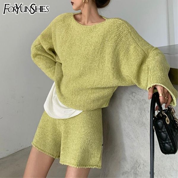 women's tracksuits knitted two piece set women loose casual pullovers sweater/shorts /skirt/cardigan matching outfits 2021fall fairy gr, Gray
women's tracksuits knitted two piece set women loose casual pullovers sweater/shorts /skirt/cardigan matching outfits 2021fall fairy gr, Gray