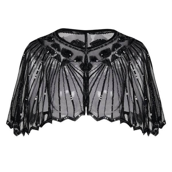 dresses 1920s party cape great gatsby vintage african beaded shawl sequins cover up glitter bolero eveningwear stage performance scarf, Black;gray
dresses 1920s party cape great gatsby vintage african beaded shawl sequins cover up glitter bolero eveningwear stage performance scarf, Black;gray