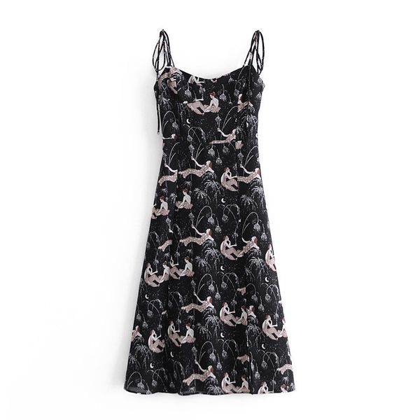 casual dresses women elegant spaghetti strap high waist black long dress chic lady french style girls print slit sling femme dhzg, Black;gray
casual dresses women elegant spaghetti strap high waist black long dress chic lady french style girls print slit sling femme dhzg, Black;gray