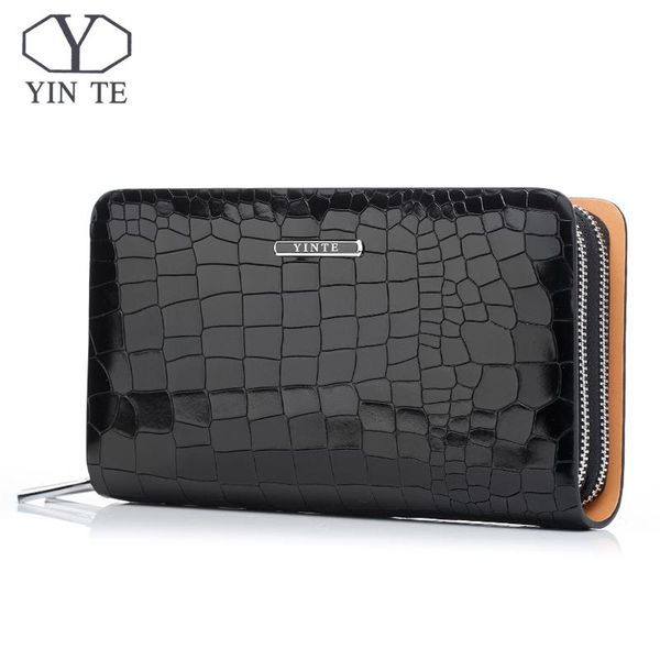 wallets yinte leather men's clutch zipper wallet black bag fashion men passport purse card holder wrist bags t017-2, Red;black
wallets yinte leather men's clutch zipper wallet black bag fashion men passport purse card holder wrist bags t017-2, Red;black