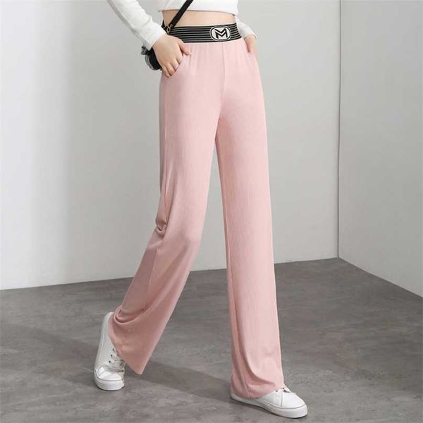oumengka summer soft comfort women pants high waist casual slacks ice silk full-length long trousers female 211007, Black;white
oumengka summer soft comfort women pants high waist casual slacks ice silk full-length long trousers female 211007, Black;white