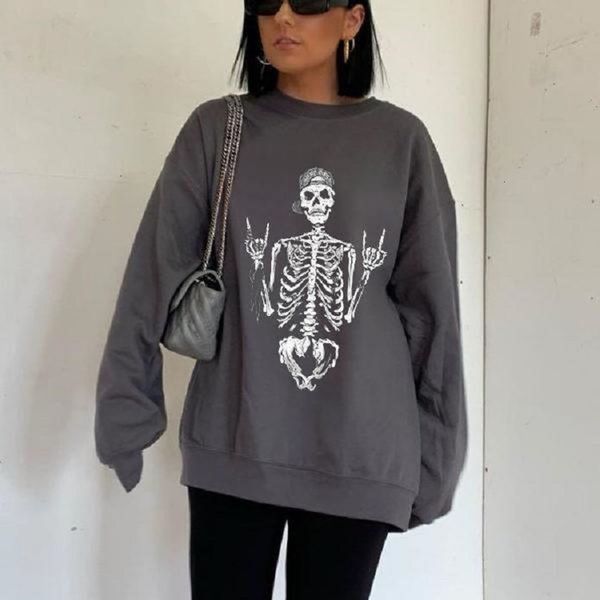 sweater oversized hoodie drop-casual shoulder girl sports plus size 2021 halloween skull print women's sweatpants, White;black
sweater oversized hoodie drop-casual shoulder girl sports plus size 2021 halloween skull print women's sweatpants, White;black