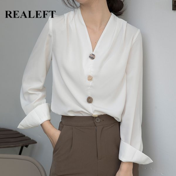 autumn white formal women's blouse long sleeve button office lady shirts elegant female loose korean 210428
autumn white formal women's blouse long sleeve button office lady shirts elegant female loose korean 210428