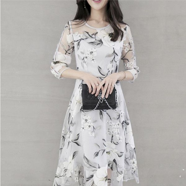 casual dresses 2021 womens clothing thin o-neck printing three quarter dress for women organza midi woman, Black;gray
casual dresses 2021 womens clothing thin o-neck printing three quarter dress for women organza midi woman, Black;gray