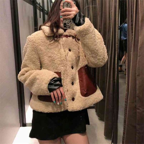 autumn and winter women's jacket casual solid color lapel long sleeve pocket decorative fleece 210430, Black;brown
autumn and winter women's jacket casual solid color lapel long sleeve pocket decorative fleece 210430, Black;brown