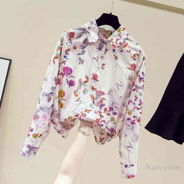 blouses floral print shirt women spring lady's chiffon blouses long sleeve turn down collar blusas femme nancylim, White
blouses floral print shirt women spring lady's chiffon blouses long sleeve turn down collar blusas femme nancylim, White