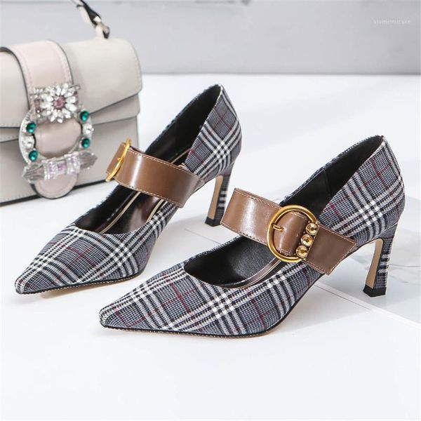 dress shoes spring 2021 mid-heel high-heeled shoes, women's single with pointed toes, thin heels and metal buckles, checked korean, Black
dress shoes spring 2021 mid-heel high-heeled shoes, women's single with pointed toes, thin heels and metal buckles, checked korean, Black